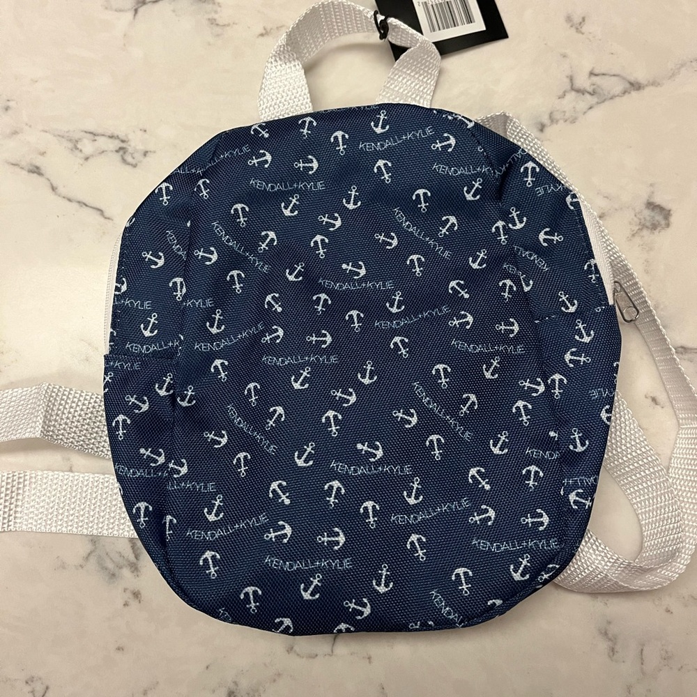 NWT Kendall And Kylie Mini Purse Backpack. Navy Blue with White Anchors :)